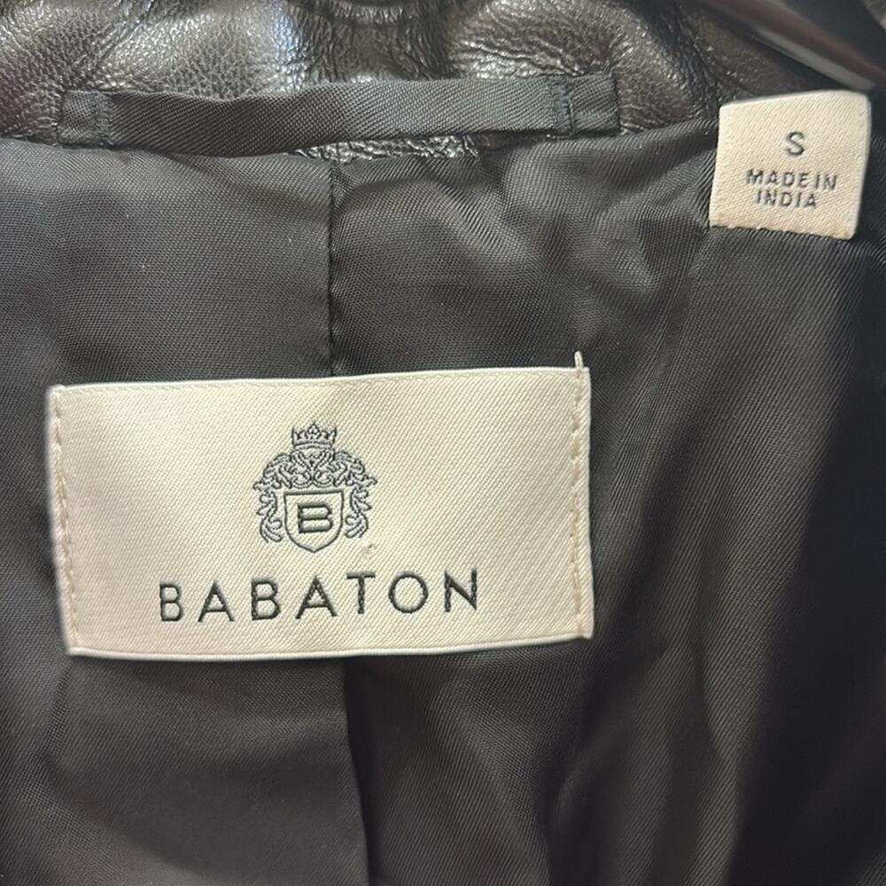 Aritzia women’s S Babaton Shimmering black vegan leather Jacket - Picture 4 of 5